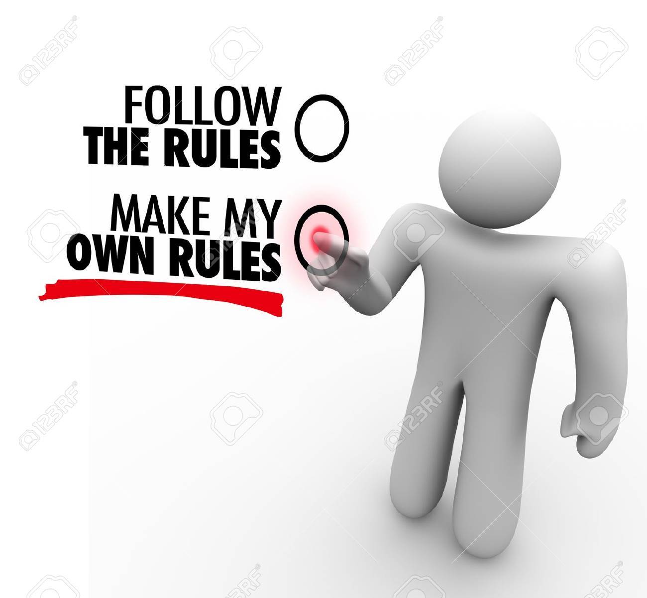 20622181 the words follow the rules and make my own rules on a touch screen and a person choos