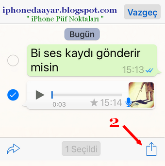 Iphone whatsapp ses notlari nerede